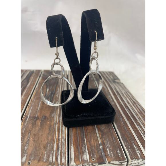 Women's Silver Drop Dangle Earrings GUC Boho Modern - Picture 2 of 4